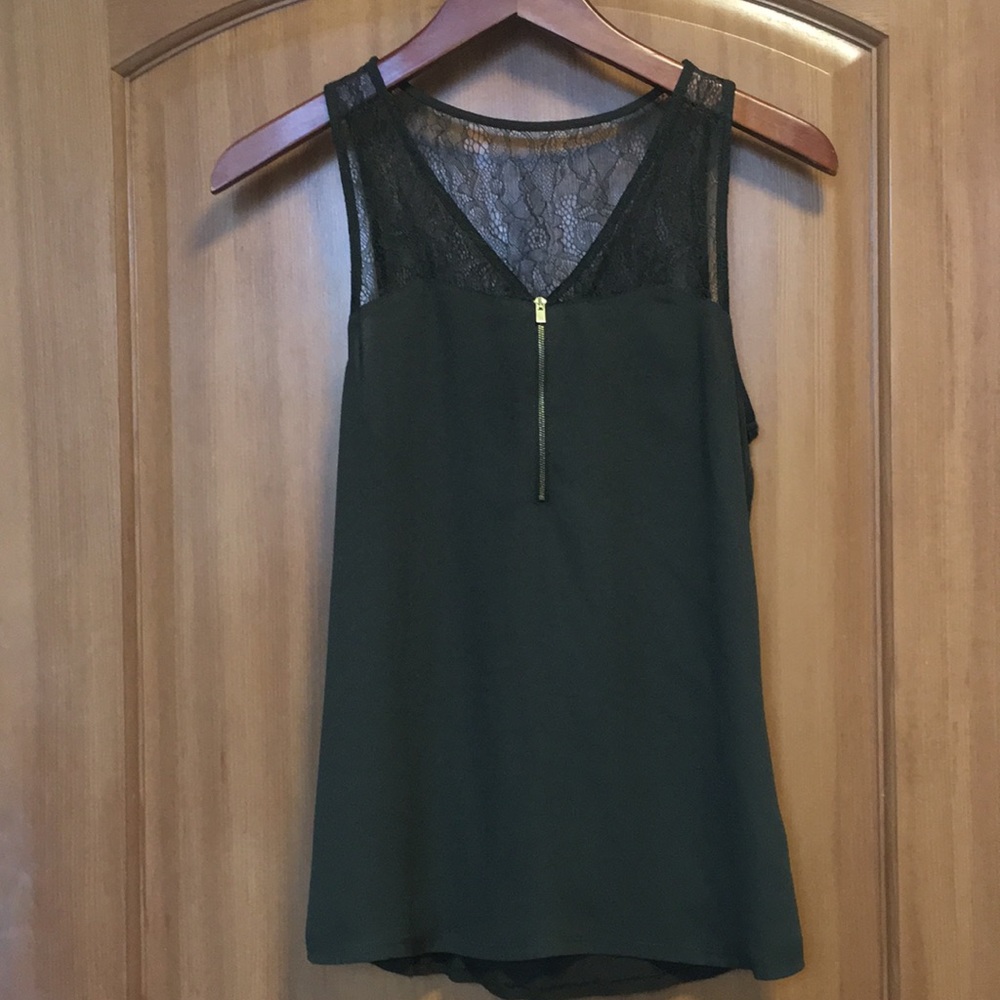 Express olive green zipper tank
